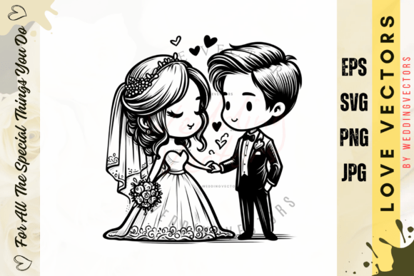 C3650: Crafting Romance with Hand-Drawn Wedding Vectors