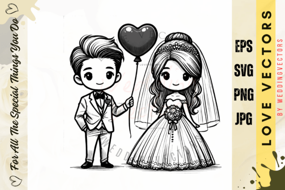 C3835: Capturing Matrimonial Bliss in Vector Art