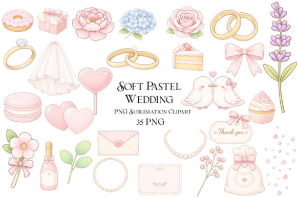 Designing Timeless Romance with Soft Pastel Wedding Clipart