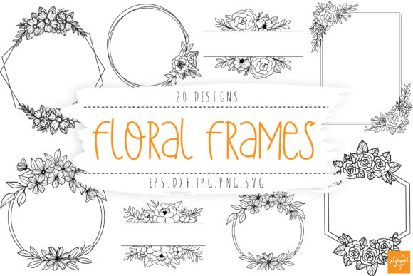 Elegant Floral Frame SVG Bundle for Wedding & Invitation Designs