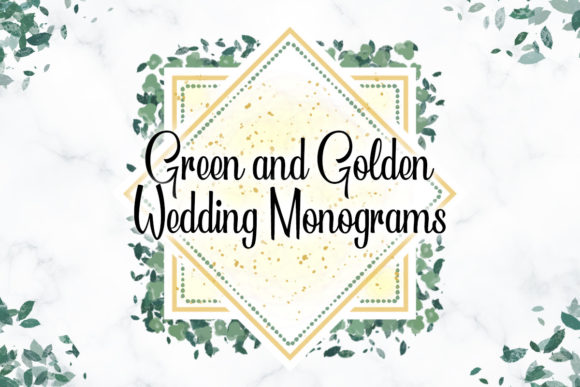 Elegant Green and Golden Wedding Monograms for Every Detail