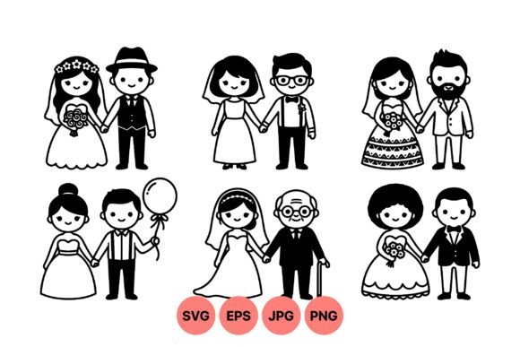 Sweet Wedding Vectors: A Designer’s Guide to Couple Clipart