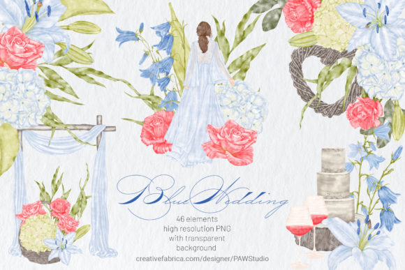 Vintage Blue Wedding Clipart Flowers Bri: A Designer's Floral Toolkit