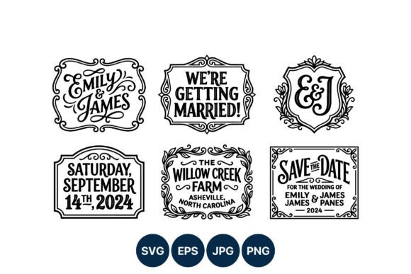 Wedding Invitation Lettering Emily James: A Vintage Touch for Modern Designs