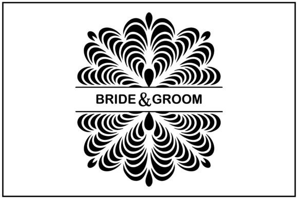 Wedding Monogram Split Clipart: Crafting Timeless Elegance with Mandala