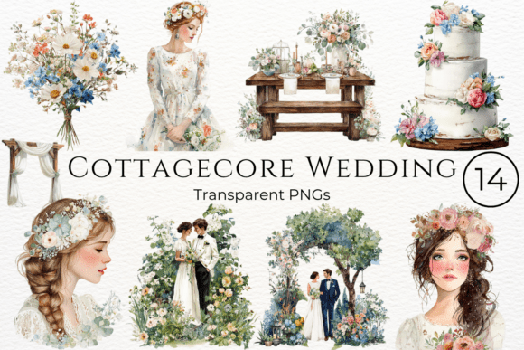 Whimsical Watercolor Elements for a Charming Cottagecore Wedding