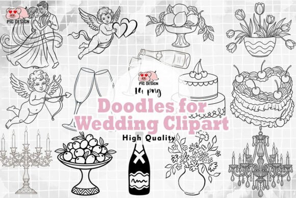 Whimsical Wedding Clipart: Doodles for Every Detail