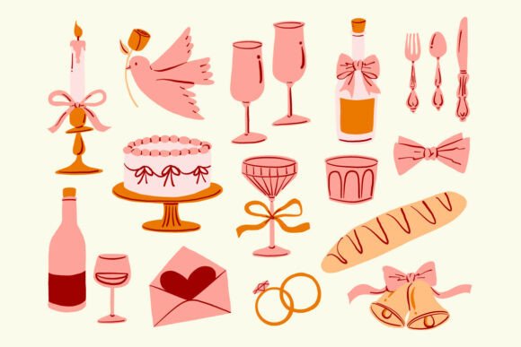 Whimsical Wedding Design with Doodle Elements